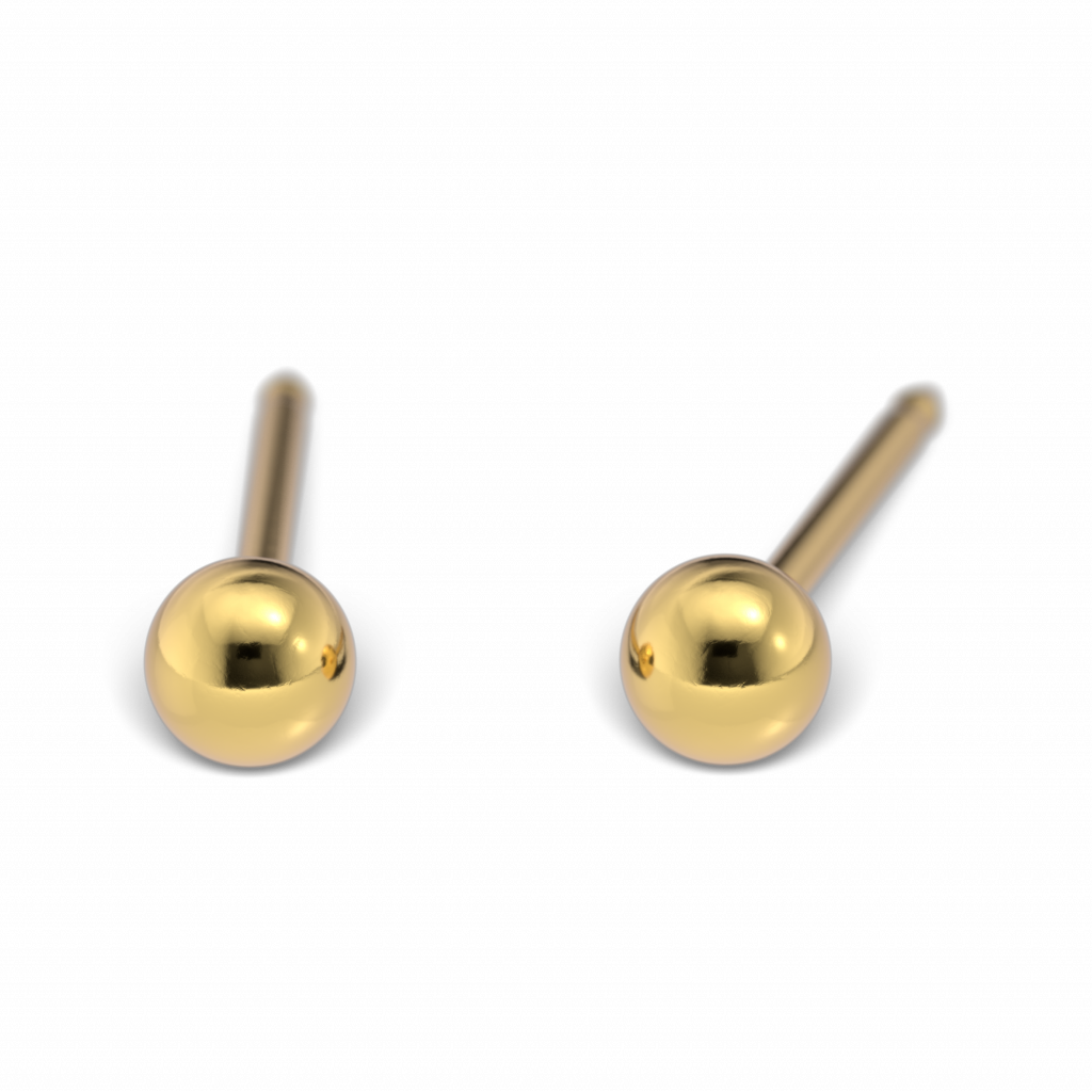 18kt GG Erstohlstecker 3mm Kugel für Ohrlochstechen ®️studex