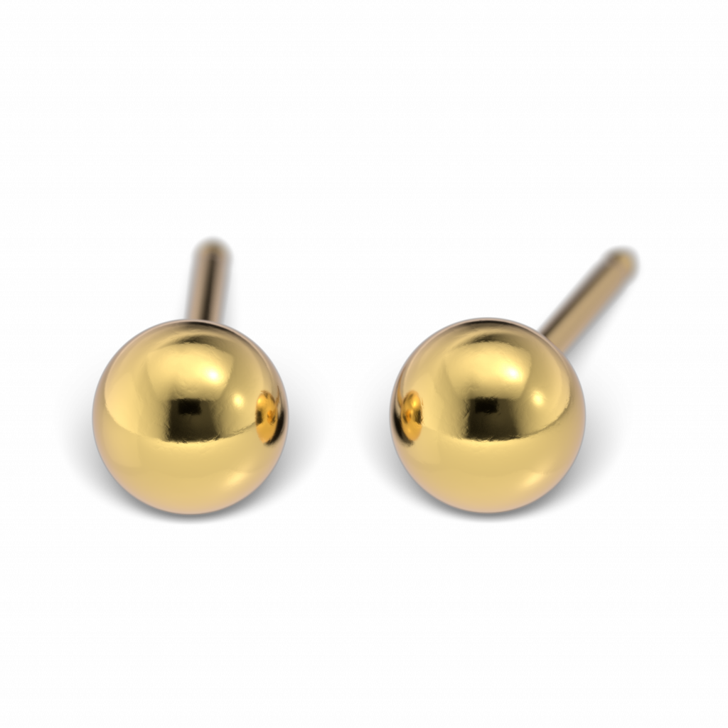 18kt GG Erstohlstecker 4mm Kugel für Ohrlochstechen ®️studex